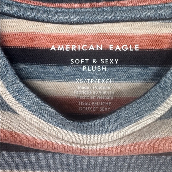 XS COZY STRIPED SHIRT, American Eagle Soft & Sexy Plush - Picture 5 of 5